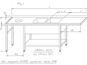 Stół do zmywalni - typ OP-0114