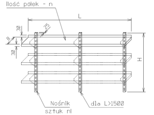 Półka wisząca przestawna - typ OP-0275
