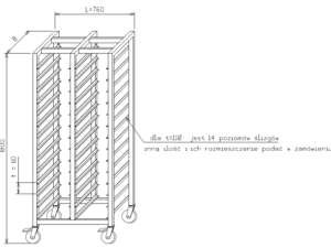 Regał jezdny podwójny na pojemniki - typ OP-0323